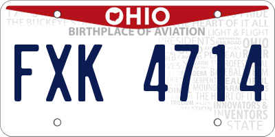 OH license plate FXK4714