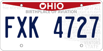 OH license plate FXK4727