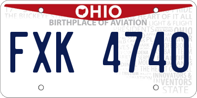 OH license plate FXK4740