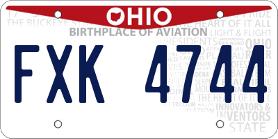 OH license plate FXK4744