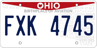 OH license plate FXK4745