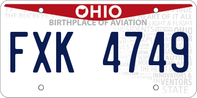 OH license plate FXK4749