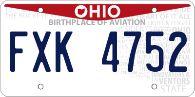 OH license plate FXK4752
