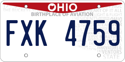 OH license plate FXK4759