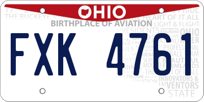 OH license plate FXK4761