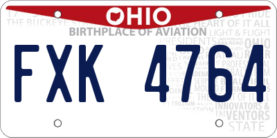 OH license plate FXK4764