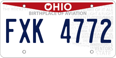 OH license plate FXK4772