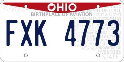 OH license plate FXK4773