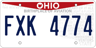 OH license plate FXK4774