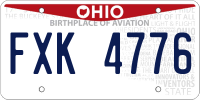 OH license plate FXK4776