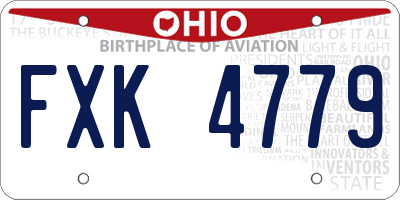 OH license plate FXK4779