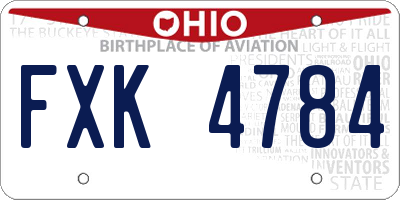 OH license plate FXK4784