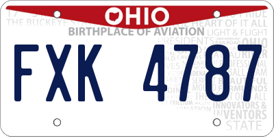 OH license plate FXK4787