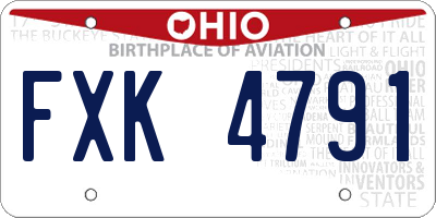OH license plate FXK4791
