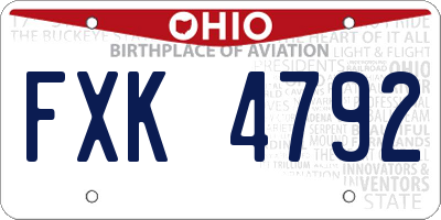 OH license plate FXK4792