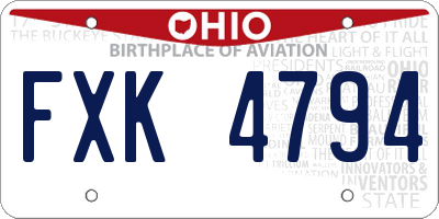 OH license plate FXK4794