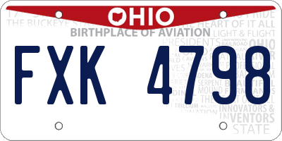 OH license plate FXK4798