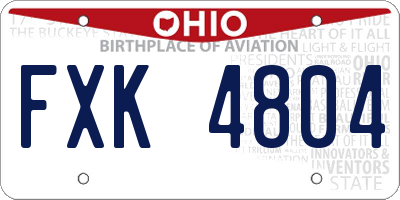OH license plate FXK4804