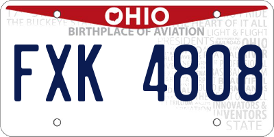 OH license plate FXK4808