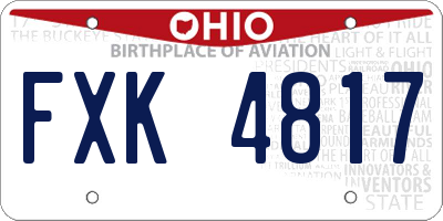 OH license plate FXK4817