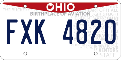 OH license plate FXK4820