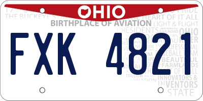OH license plate FXK4821