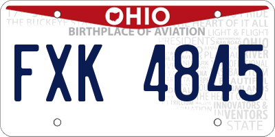 OH license plate FXK4845