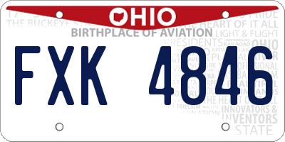 OH license plate FXK4846