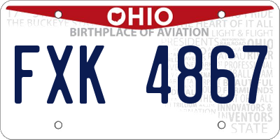 OH license plate FXK4867