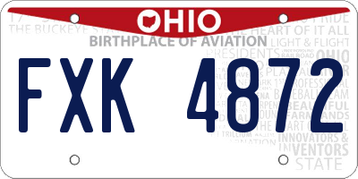 OH license plate FXK4872