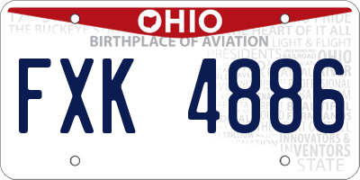 OH license plate FXK4886