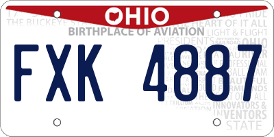 OH license plate FXK4887