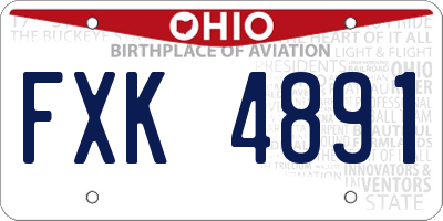 OH license plate FXK4891