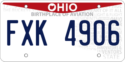 OH license plate FXK4906