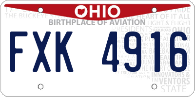 OH license plate FXK4916