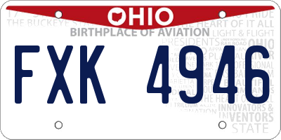 OH license plate FXK4946