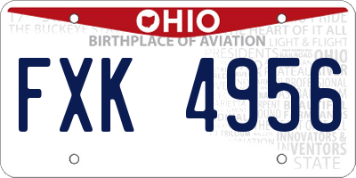 OH license plate FXK4956