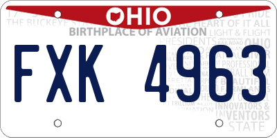 OH license plate FXK4963