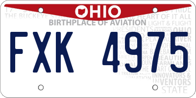 OH license plate FXK4975
