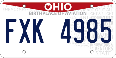 OH license plate FXK4985