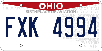 OH license plate FXK4994