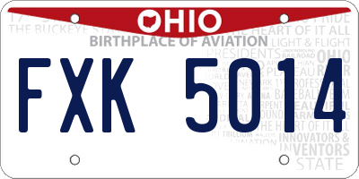 OH license plate FXK5014