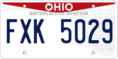 OH license plate FXK5029