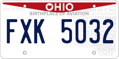 OH license plate FXK5032