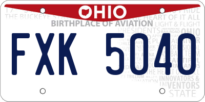 OH license plate FXK5040