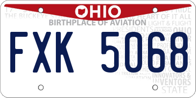 OH license plate FXK5068