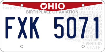 OH license plate FXK5071