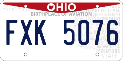 OH license plate FXK5076