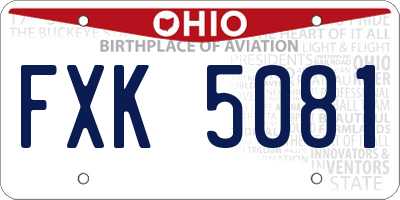 OH license plate FXK5081