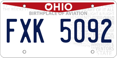 OH license plate FXK5092